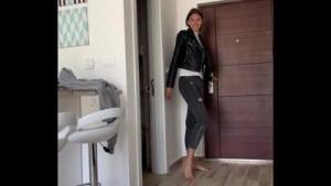 Quick Sex with Hot Teen in Leather Jacket – POV vertical Sex