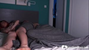 Cute ginger girl gets doggy plowing at night