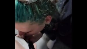 Cute slut sucking cock, and gets creampied on camera