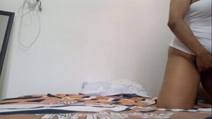 MY DELICIOUS PROSTITUTE HANDLING HER PUSSY ON THE EDGE OF THE BED