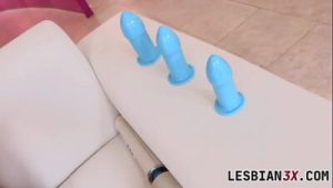 Teen lesbians enjoy anal gaping with several sex dildos – Jane Wilde, Goldie Glock