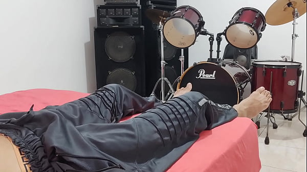 man masturbates his big cock in front of the camera
