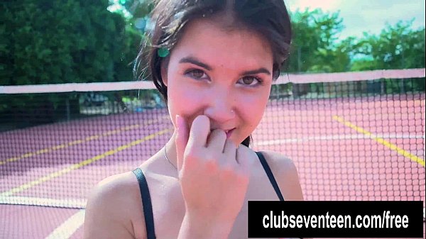 sweet teen babe fuck her trainer outdoors