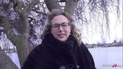 GERMAN SCOUT – Big natural Tits BBW Mature Kathy Deep Pickup for Casting Fuck