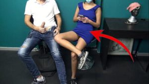 Guy Pulls out his Cock in Dentist Waiting Room | Dick Flashing Public and She Liked!