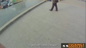 Skinny brunette fucks stranger for cash