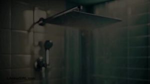 Stunning brunette model took a shower