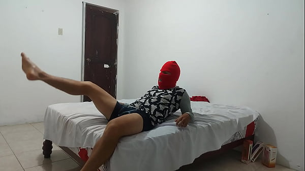 american man with small and ugly penis tries to masturbate his penis with an inflatable plastic