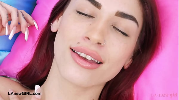 cute red hair model shows her sexy body