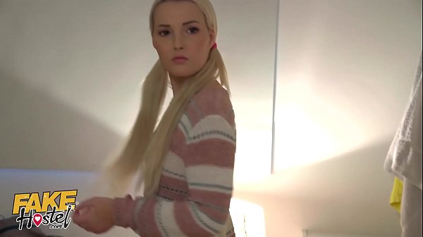 fake hostel blonde sub teen takes huge black cock and massive facial