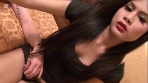 7 A very pretty asian shemale has rough anal sex in home