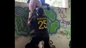 amateur boy trapped! his jeans depantsed to expose his smooth hairless pale bubble butt. Then spanked and licked…