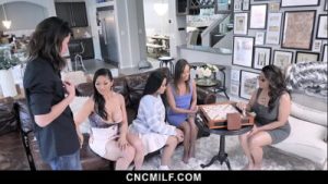 Christy Love, Krystal Davis, Nyomi Star and Alona Bloom Getting Pleased by Their Stepson – Cncmilf