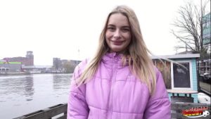 GERMAN SCOUT – Big natural Saggy Tits Nurse Naomi Love talk to Pick Up Casting Fuck