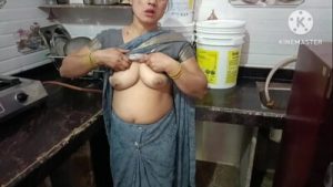 Stepmom Fucking with Her Stepson While Her Mother in Kitchen