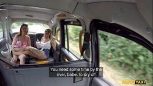 Fake Taxi Real outdoor rough sex threesome with British MILFS