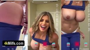 Beautiful sporty MILF wifes private show escalated into a quickie fuck where she begs for the cum