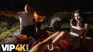 HUNT4K. Sexy skinny brunette doesn’t care about her BF and is giving a sloppy blowjob to a stranger