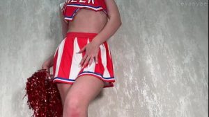 Cheerleader Slut Gets DVP with Two Huge BBC Dildos