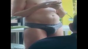 Amateur boy suddenly wets his pants right in front of his friend