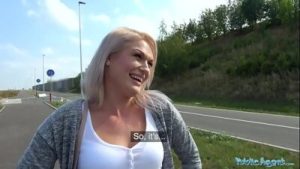 Public Agent Sexy blondes public blowjob and hot car bonnet fuck