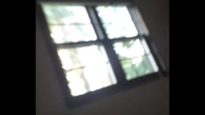 Risky Ugly Fat Bitch Rubs Pussy by Window