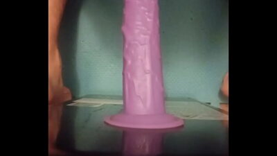 Tight hole devours a thick purple beast. hungry for every inch. care to see more?