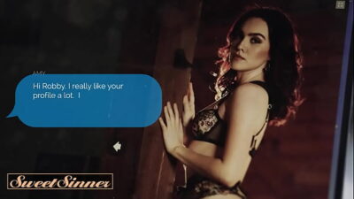 SWEET SINNER – Brunette MILF Takes A Doggy Pounding On Bed, Then Gets Her Ass Painted With Cum