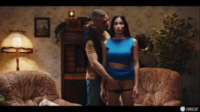 French Brunette with Fake Enhanced Huge Boobs Gets Her Nipples Sucked while Frozen in Time