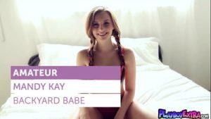 Petite brunette teen hottie Mandy Kay loves posing nude outdoor for Playboy