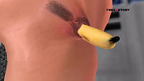 Hindi sex story – cartoon sex video of a cute desi girl masturbating using banana
