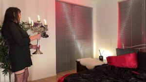 Candle light mood during masturbating orgasm