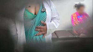 Doctor giving handjob to patient while mom watching near