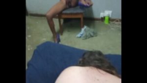 Fucking wife doggystyle while watching my domestic worker play with pussy