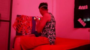 Perverted stepson makes his stepmother suck his cock on Halloween night – she gets very horny and fucks him being an unfaithful bitch