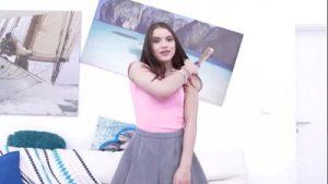 She takes double anal while bent over the copier, moaning like a paid office slut