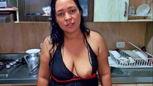 Squirting orgasm in the kitchen in front of my stepson, I’m a horny stepmom. Do you want to be my new stepson?