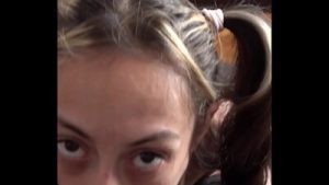 Watching Candie Cross gag on my cock with pigtails bouncing. Her spit dripping down my balls. Unfiltered POV BJ action.