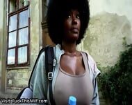 Czech Streets Quickie with Cute Busty Black Girl