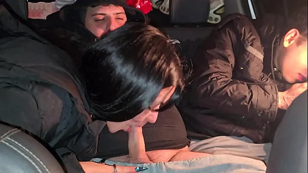 A double blowjob in my friend’s car DIRTY MORBID GIRLS