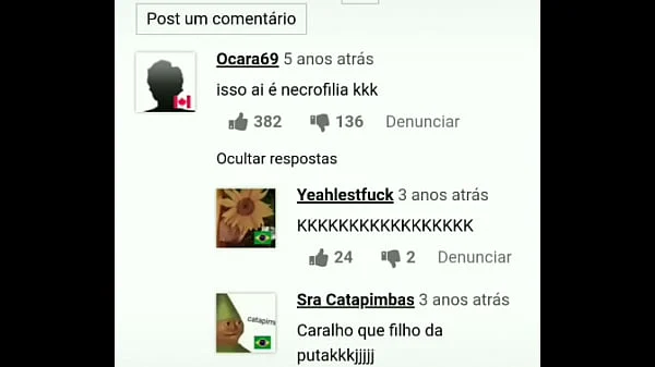 Comentários estranhos e engraçados do Xvideos
