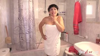 EUROPEMATURE The black negligee looks sexy on Amy