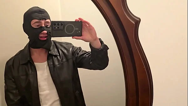 Home Unpack in Black Leather Jacket from PhantomGentX! Dominant Master Flexes Muscles & Cums Big Cock