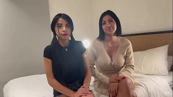 19 Year Old Teen with Huge Natural Tits Brings Stepmom to Her First Porn Casting