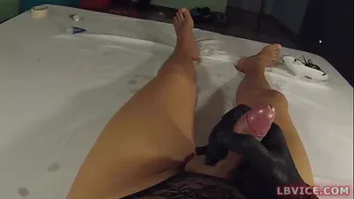 Ladyboy Janice Jerks Off Solo Before Getting Fucked