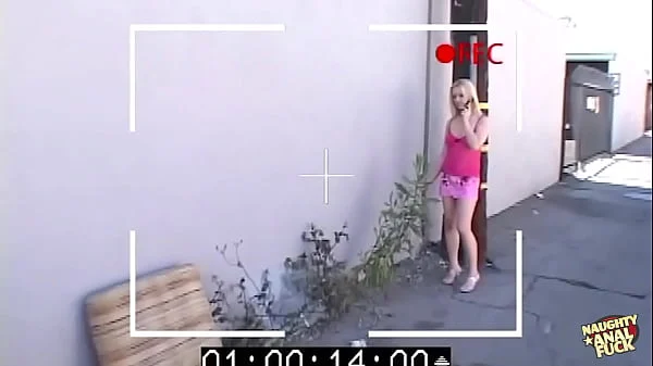 A chance public meeting with blonde devolves into restroom glory hole sliding and anal fun.