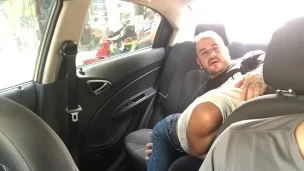 I give my boyfriend a wonderful blowjob in the back seat of the Uber