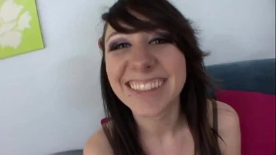 Slutty Brunette Gets Her Shaved Pussy Pounded By A Big White Dick SQF