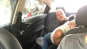 I give my boyfriend a wonderful blowjob in the back seat of the Uber