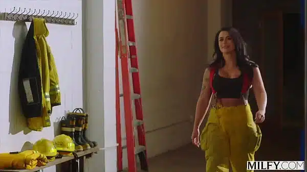 After a close call, bona fide fire captain firecracker Eva makes a deal her whole firehouse can’t refuse – a last man standing gangbang. The winner? Everyone.